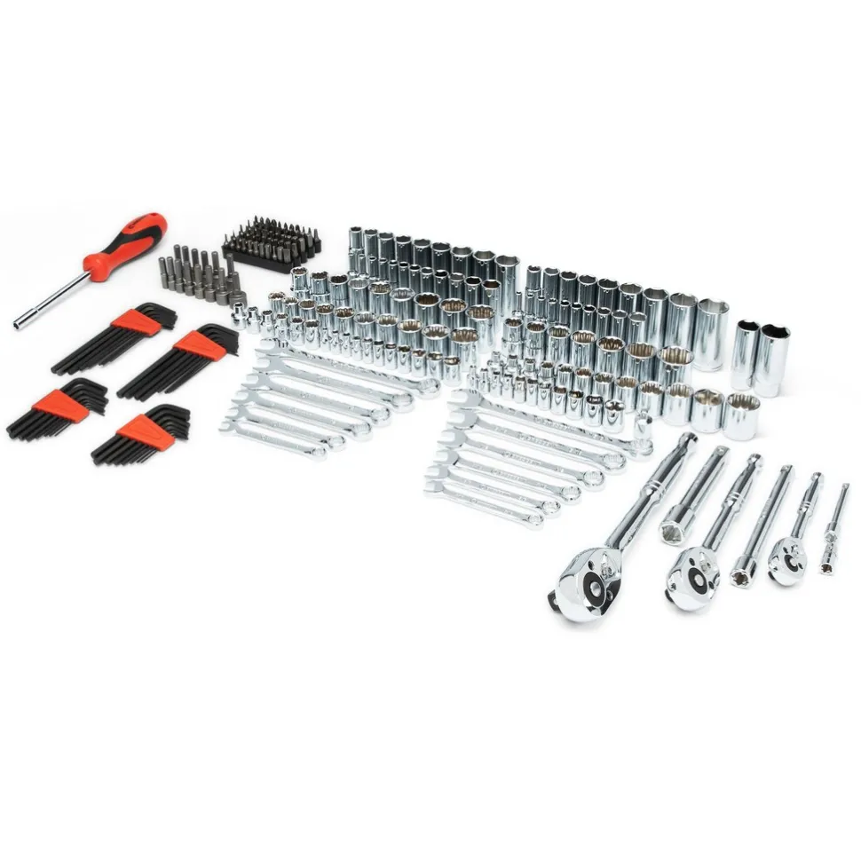 229 Pc, 1/4", 3/8", 1/2" Mechanics Hand Tool Set with 3 Drawer Storage Case