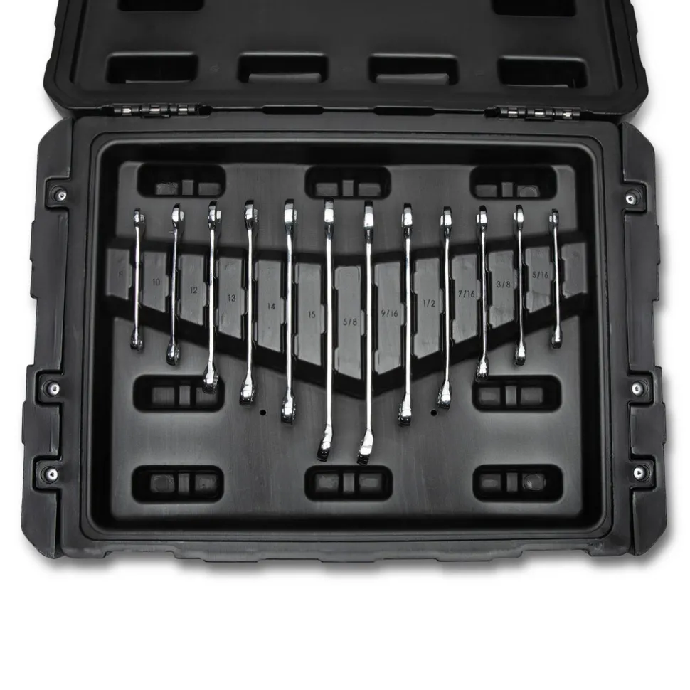 229 Pc, 1/4", 3/8", 1/2" Mechanics Hand Tool Set with 3 Drawer Storage Case