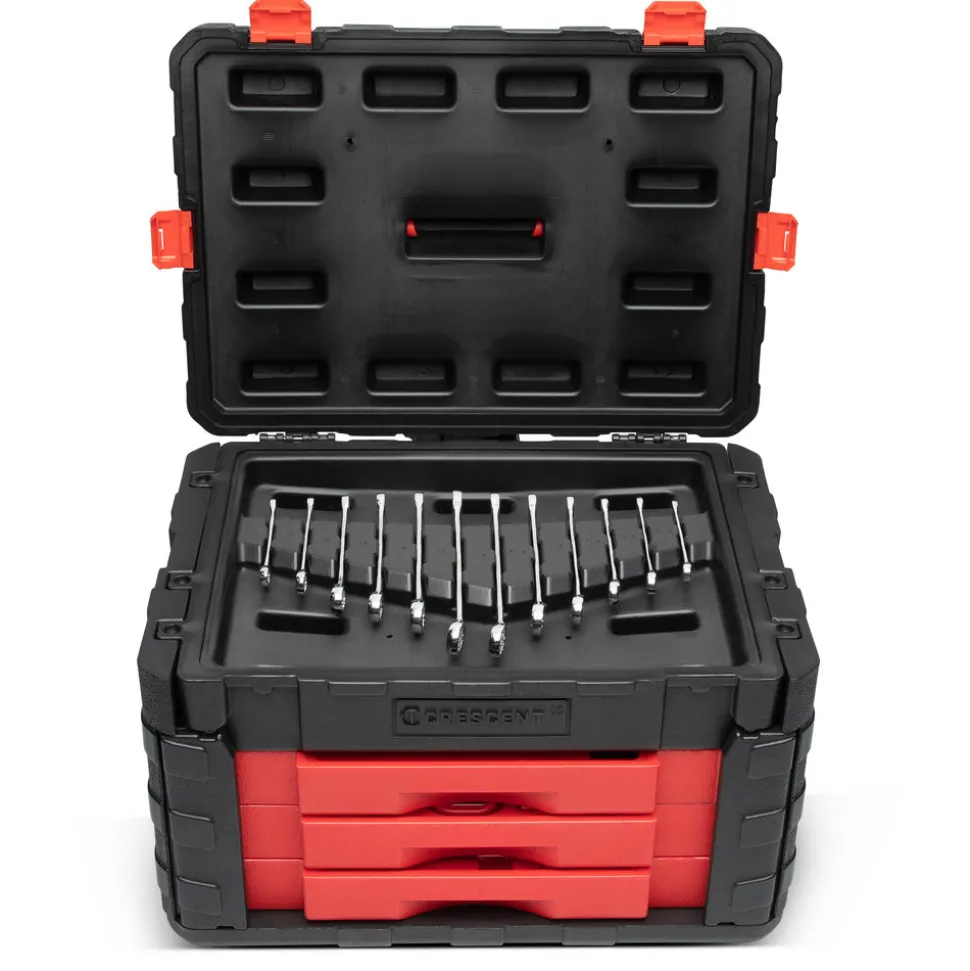 229 Pc, 1/4", 3/8", 1/2" Mechanics Hand Tool Set with 3 Drawer Storage Case