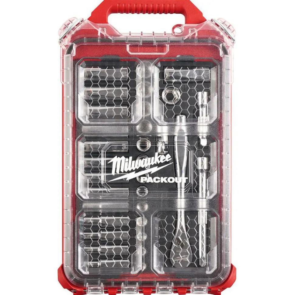 32 Pc. 3/8" Metric Ratchet and Socket Set with PACKOUT™ Low-Profile Compact Organizer