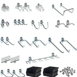 26 Pc Pegboard Hook Set, Steel & Plastic