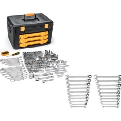 243 Pc. 12 Point Mechanics Tool Set in 3 Drawer Storage Box - 80972