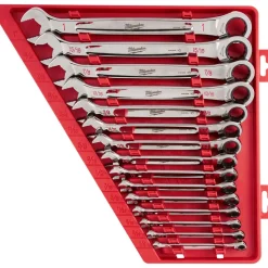 15 Pc SAE Ratcheting Combination Wrench Set