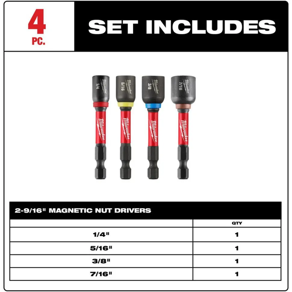 2 Pc. SHOCKWAVE™ Impact Duty QUIK-CLEAR™ 2-in-1 Magnetic Nut Driver Set
