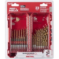23 Pc. SHOCKWAVE™ Impact Duty RED HELIX™ Titanium Drill Bit Set
