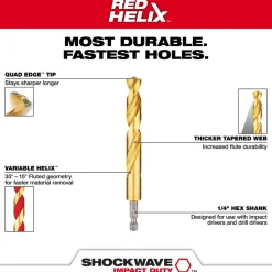23 Pc. SHOCKWAVE™ Impact Duty RED HELIX™ Titanium Drill Bit Set