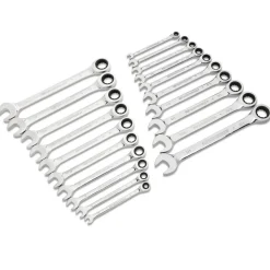 20 Pc 72-Tooth SAE & Metric Ratcheting Combination Wrench Set