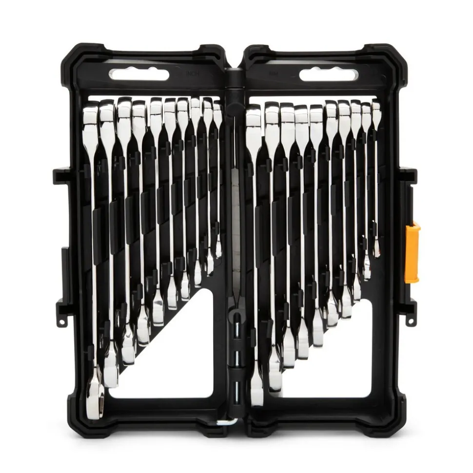 20 Pc 72-Tooth SAE & Metric Ratcheting Combination Wrench Set