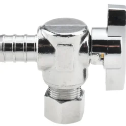 PEX 1/2 Inlet, 125 Max psi, Chrome Finish, Brass Water Supply Stop Valve