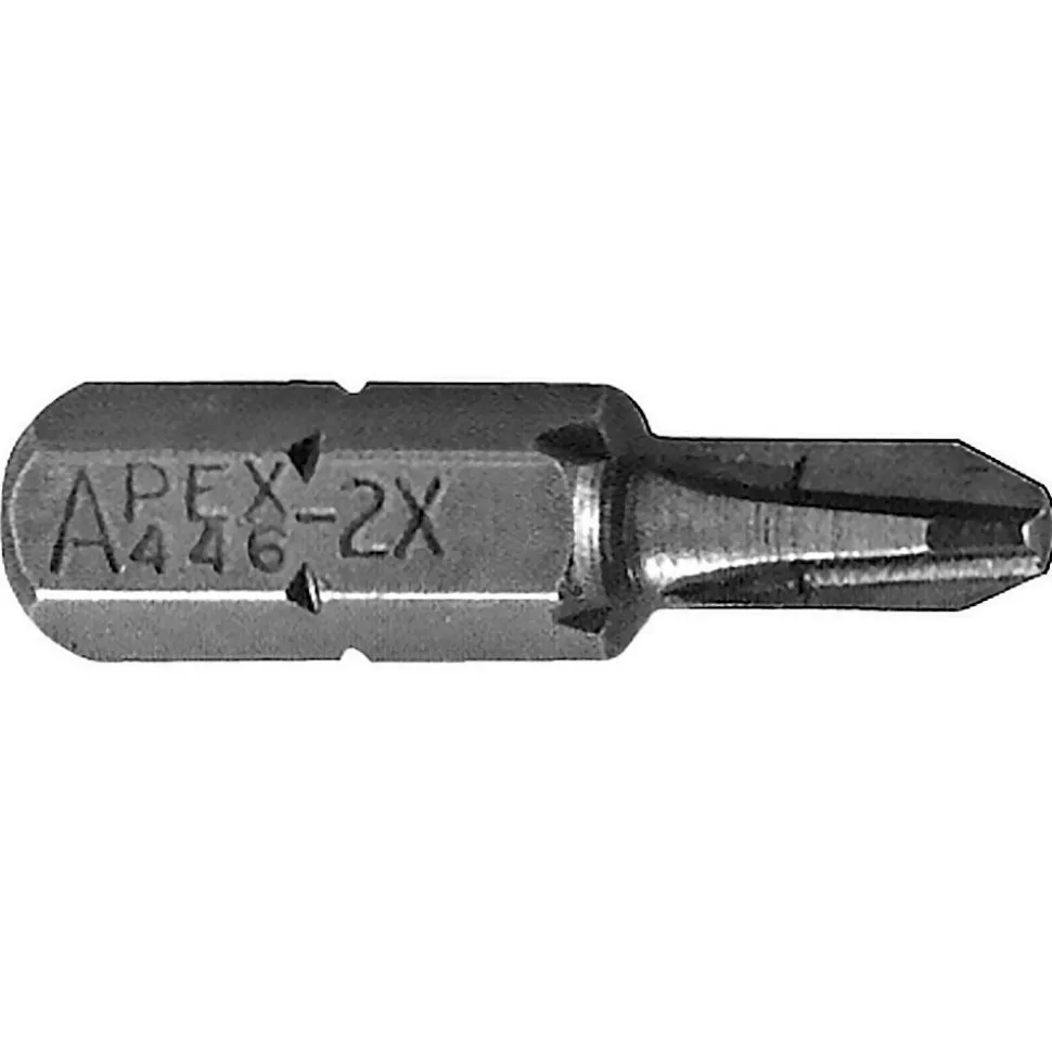 Phillips Screwdriver Insert Bit: #2 Point, 1/4" Drive, 1" OAL