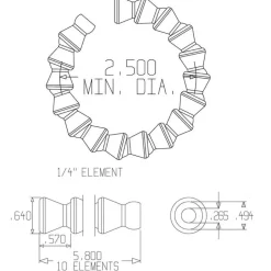 2 Piece, 13" Hose Length, 1/4" Hose ID, Coolant Hose Kit