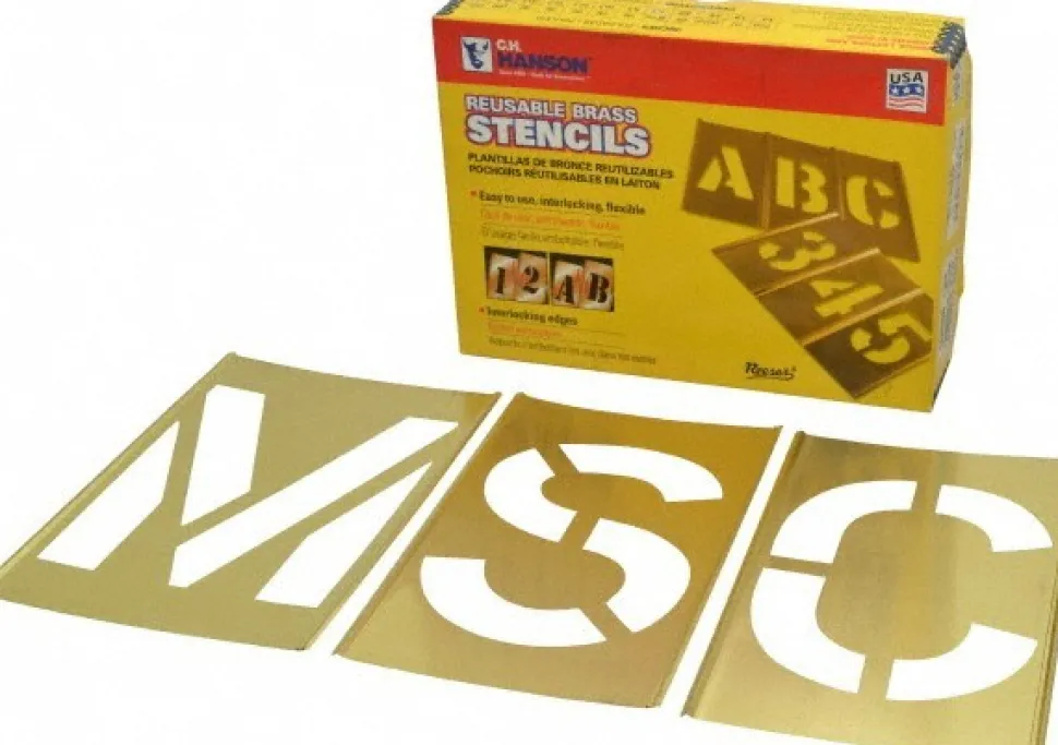 33 Piece, 6 Inch Character Size, Brass Stencil