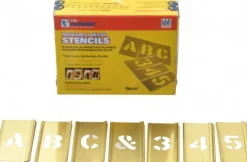92 Piece, 3/4 Inch Character Size, Brass Stencil