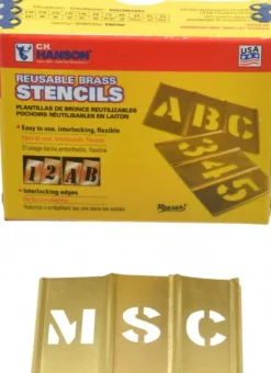 45 Piece, 3/4 Inch Character Size, Brass Stencil