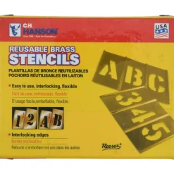 45 Piece, 1/2 Inch Character Size, Brass Stencil