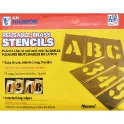 92 Piece, 3 Inch Character Size, Brass Stencil