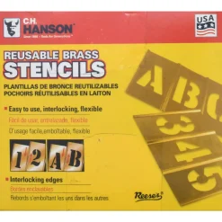 92 Piece, 1 Inch Character Size, Brass Stencil