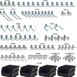 83 Piece Pegboard Hook Set, Zinc Alloy & Steel
