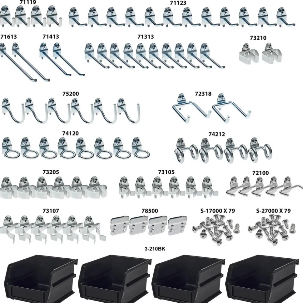83 Piece Pegboard Hook Set, Zinc Alloy & Steel