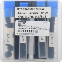 4 Piece 1/4-20, 5/16-18, 3/8-16, 7/16-14 Steel Transfer Screw Set