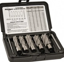 8 Piece, 5/8 to 1-1/8" Cutter Dia, 2" Cutting Depth, High Speed Steel Annular Cutter Set