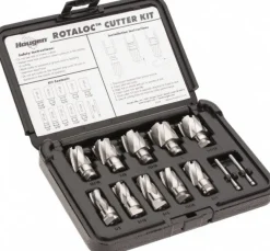 11 Piece, 1/2 to 1-1/16" Cutter Dia, 3/4" Cutting Depth, Cobalt Annular Cutter Set