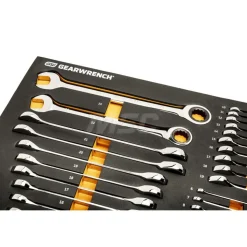 28 Piece 72-Tooth 12 Point Metric Standard & Stubby Combination Ratcheting Wrench Set with Foam Storage Tray