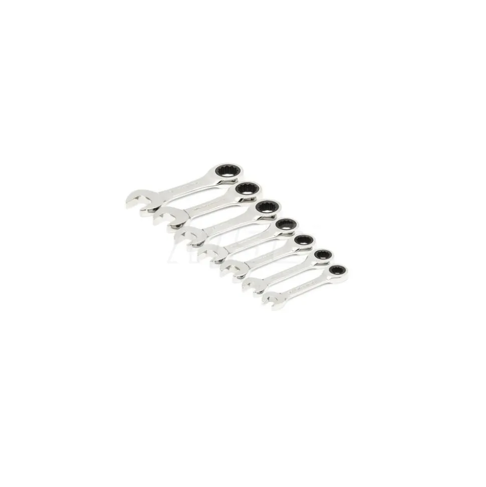 21 Piece 72-Tooth 12 Point SAE Standard & Stubby Combination Ratcheting Wrench Set with Foam Storage Tray