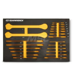 21 Piece 72-Tooth 12 Point SAE Standard & Stubby Combination Ratcheting Wrench Set with Foam Storage Tray
