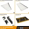 44 Piece 90T SAE/Metric Combination Ratcheting Wrench & Long Arm Hex Key Set with Foam Storage Tray
