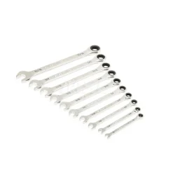 44 Piece 90T SAE/Metric Combination Ratcheting Wrench & Long Arm Hex Key Set with Foam Storage Tray