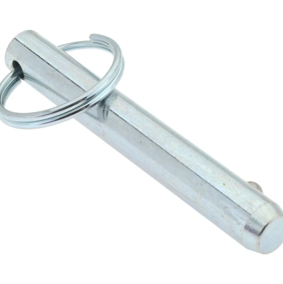 3/8" Pin Dia, 2-1/2" Long, Zinc Plated Steel Ball Lock Hitch Pin