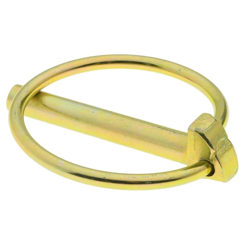 1/4" Pin Dia, Zinc Yellow Dichromate Plated Steel, 1-7/16" Usable Length, Lynch Pin