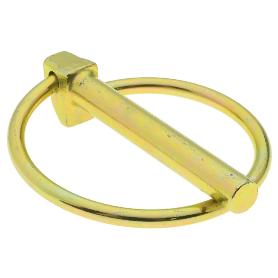 1/4" Pin Dia, Zinc Yellow Dichromate Plated Steel, 1-7/16" Usable Length, Lynch Pin