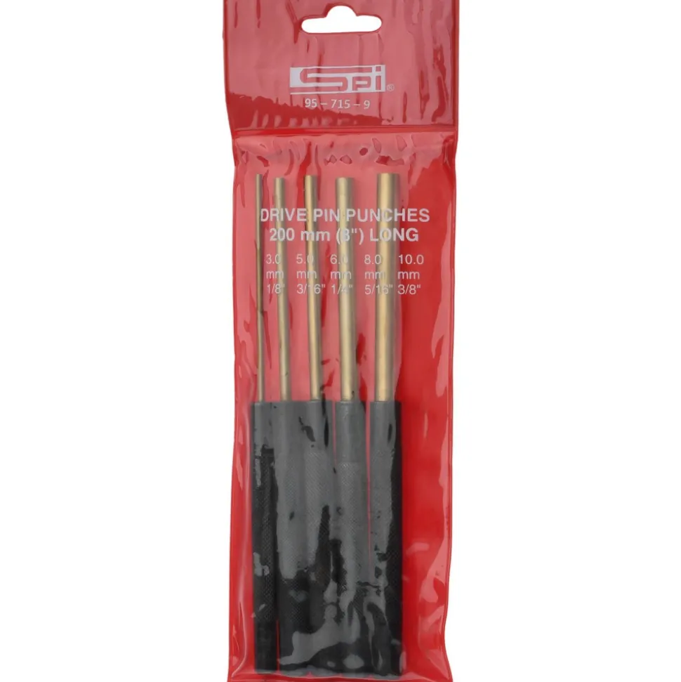 Pin Punch Set: 5 Pc, 0.125 to 0.375"
