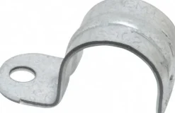 Pipe or Conduit Strap: 3/4" Pipe, 3/4" Tube, Steel, Zinc Finish, 1 Mount Hole, Screw-On