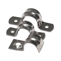 Pipe or Conduit Strap: 3/4" Pipe, 3/4" Tube, Steel, Zinc Finish, 1 Mount Hole, Screw-On