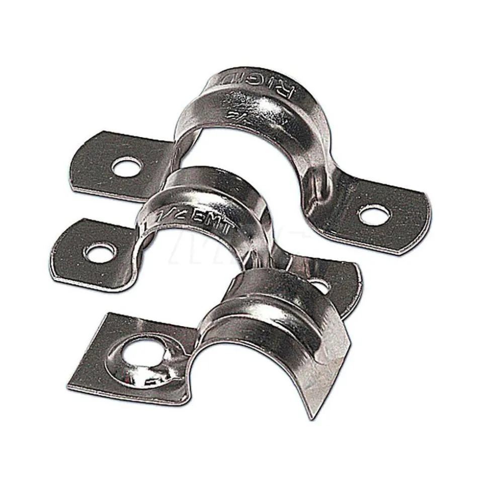 Pipe or Conduit Strap: 3/4" Pipe, 3/4" Tube, Steel, Zinc Finish, 1 Mount Hole, Screw-On