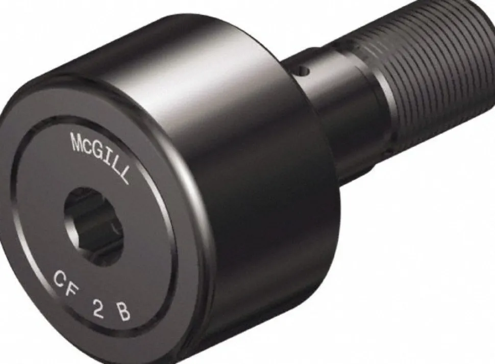 Plain Cam Follower: 1.125" Roller Dia, 0.625" Roller Width, 0.4375" Stud Dia, 1" Stud Length