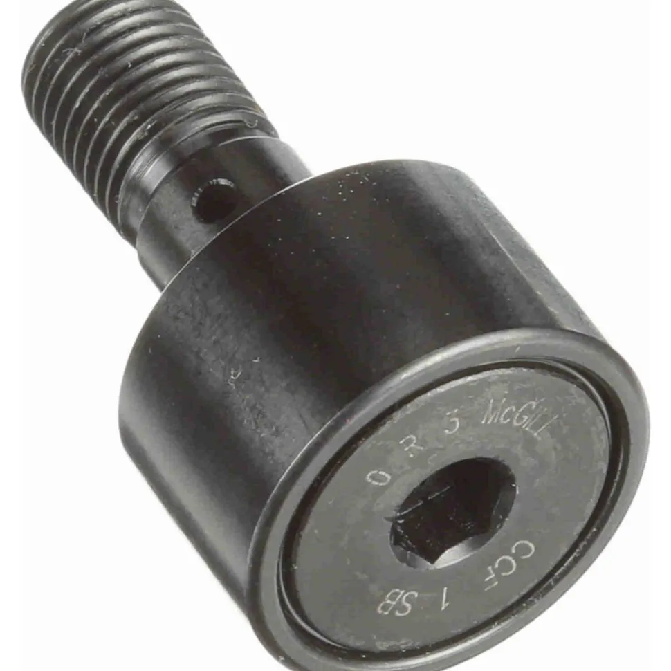 Plain Cam Follower: 1" Roller Dia, 0.625" Roller Width, 0.4375" Stud Dia, 1" Stud Length