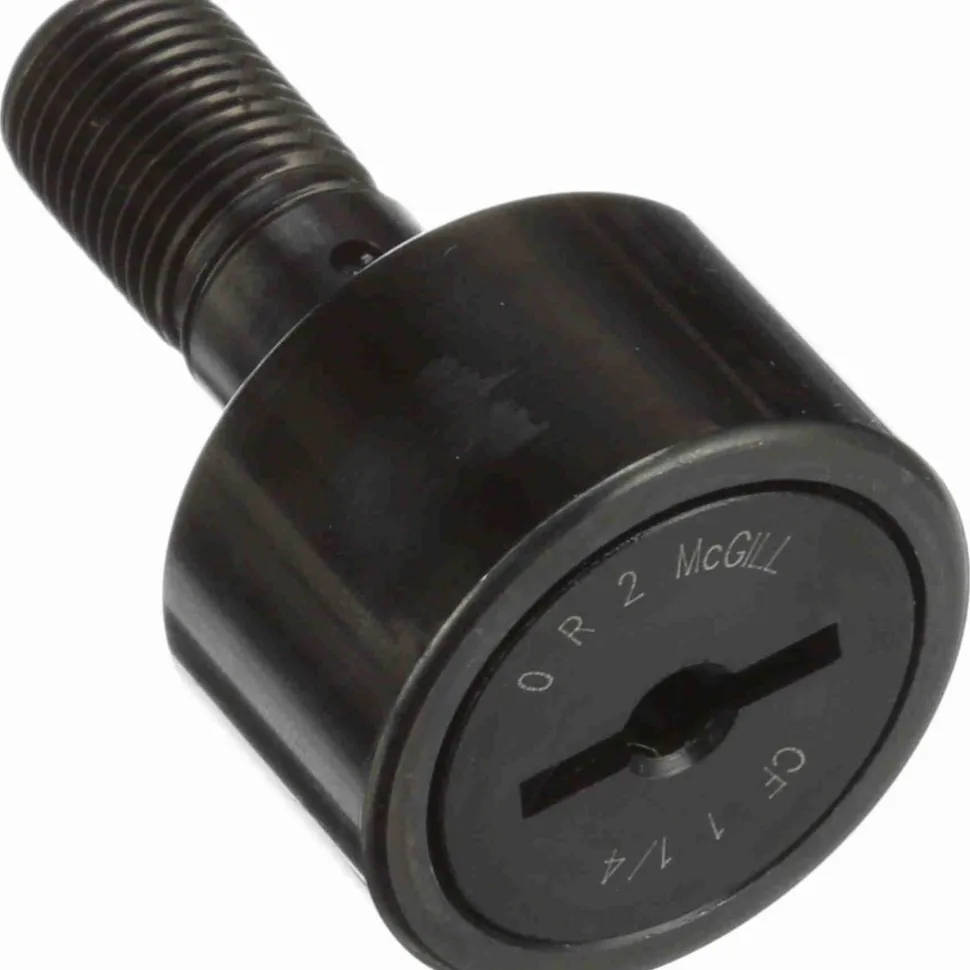 Plain Cam Follower: 1.25" Roller Dia, 0.75" Roller Width, 0.5" Stud Dia, 1-1/4" Stud Length