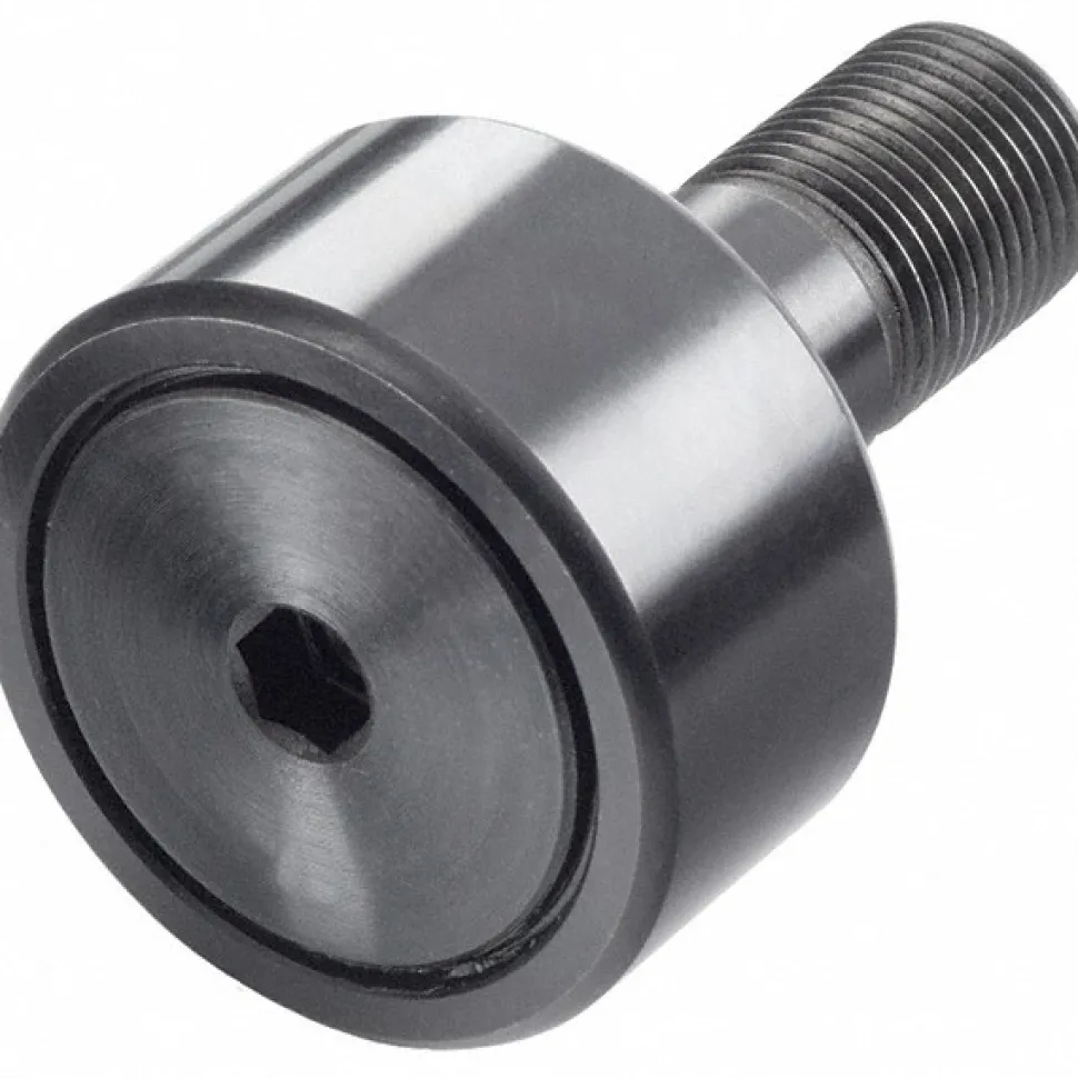 Plain Cam Follower: 0.75" Roller Dia, 0.5" Roller Width, 0.4375" Stud Dia, 7/8" Stud Length