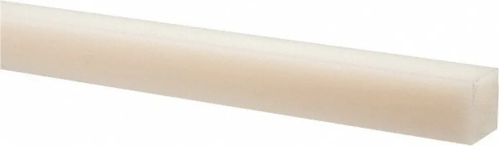 Plastic Bar: Nylon 6/6, 3/8" Thick, 48" Long, Natural Color