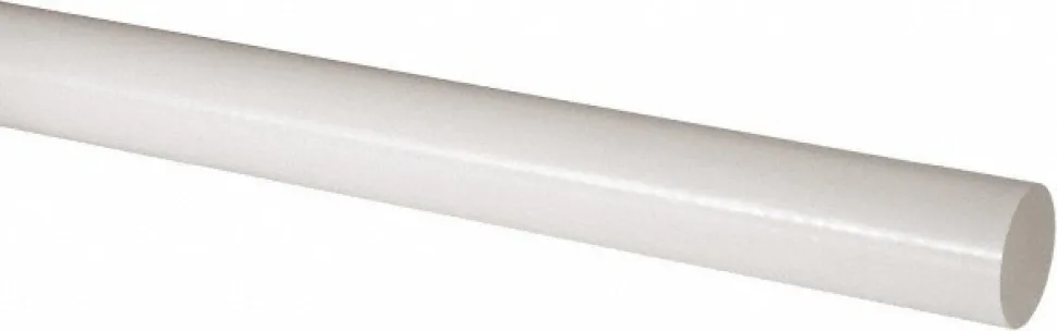 Plastic Rod: POM, 2" Dia, 24" Long, Natural, Opaque