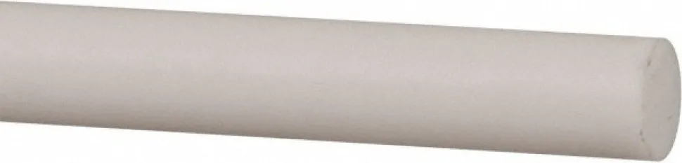 Plastic Rod: PTFE, 1/4" Dia, 72" Long, White, Opaque