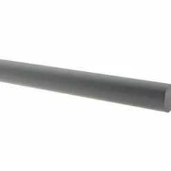 Plastic Rod: PVC, 1" Dia, 60" Long, Gray, Opaque