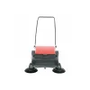 Plastic/Steel Large Belt Driven Manual Brush Sweeper: 9 Gallon Capacity Red/Black