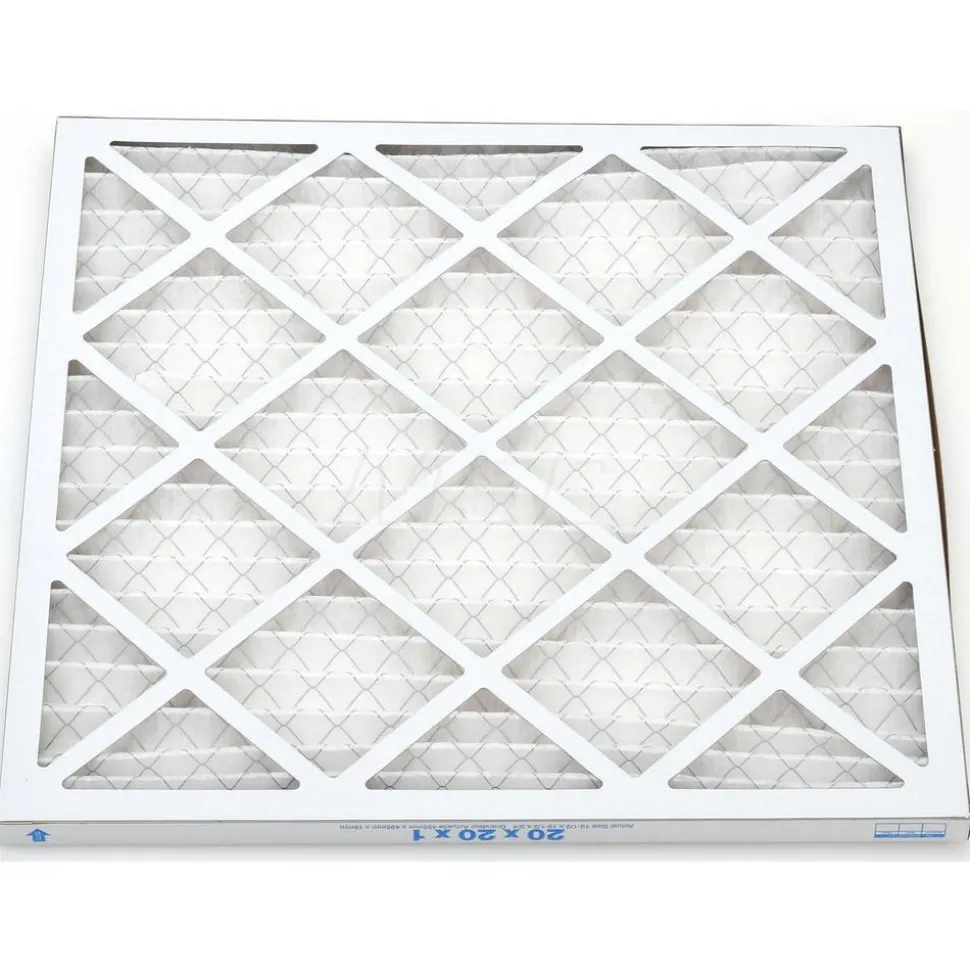 Pleated Air Filter: Wire-Backed Pleated, MERV 8, Synthetic, 35% Efficient, 20" High, 20" Wide, 1" Deep