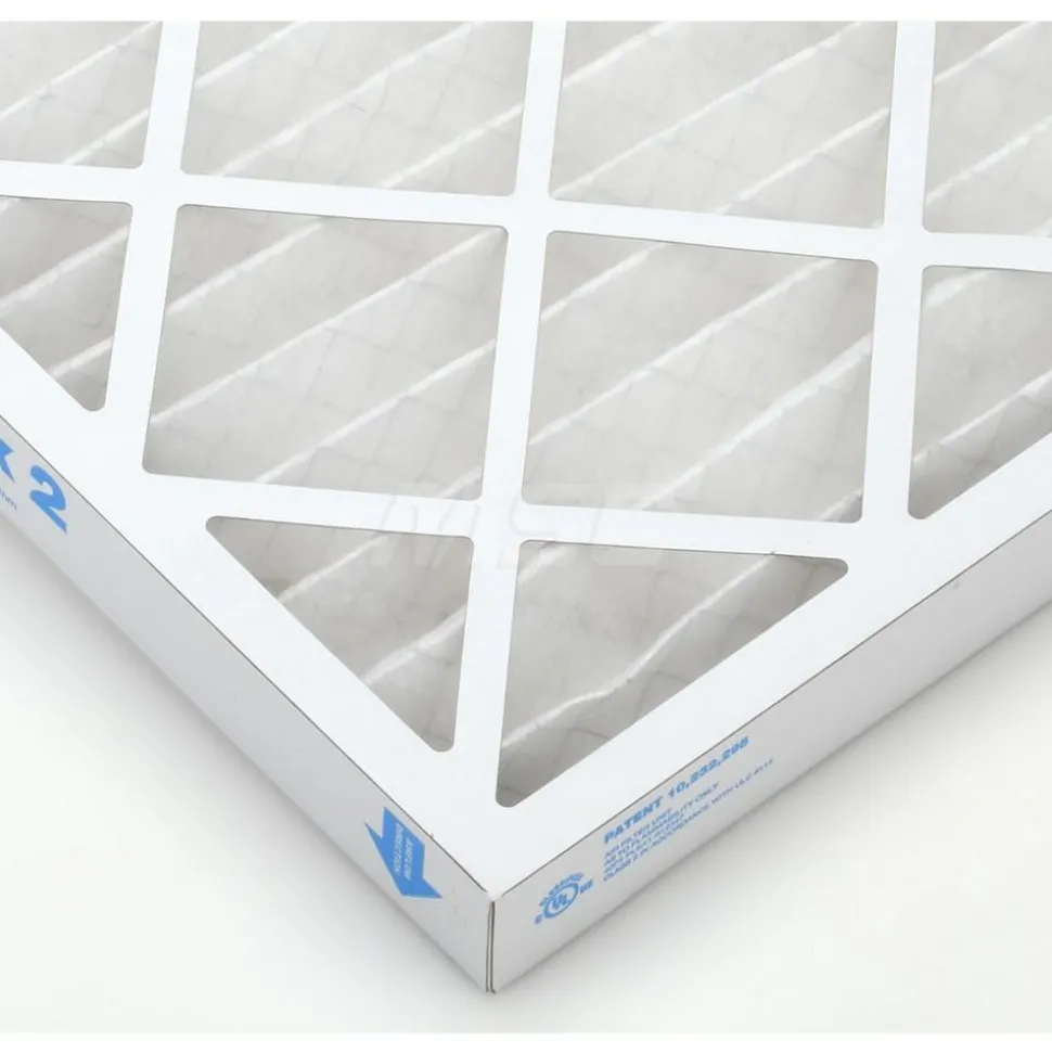 Pleated Air Filter: Wire-Backed Pleated, MERV 8, Synthetic, 35% Efficient, 20" High, 25" Wide, 2" Deep