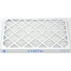 Pleated Air Filter: Wire-Backed Pleated, MERV 10, Synthetic, 55% Efficient, 16" High, 25" Wide, 2" Deep